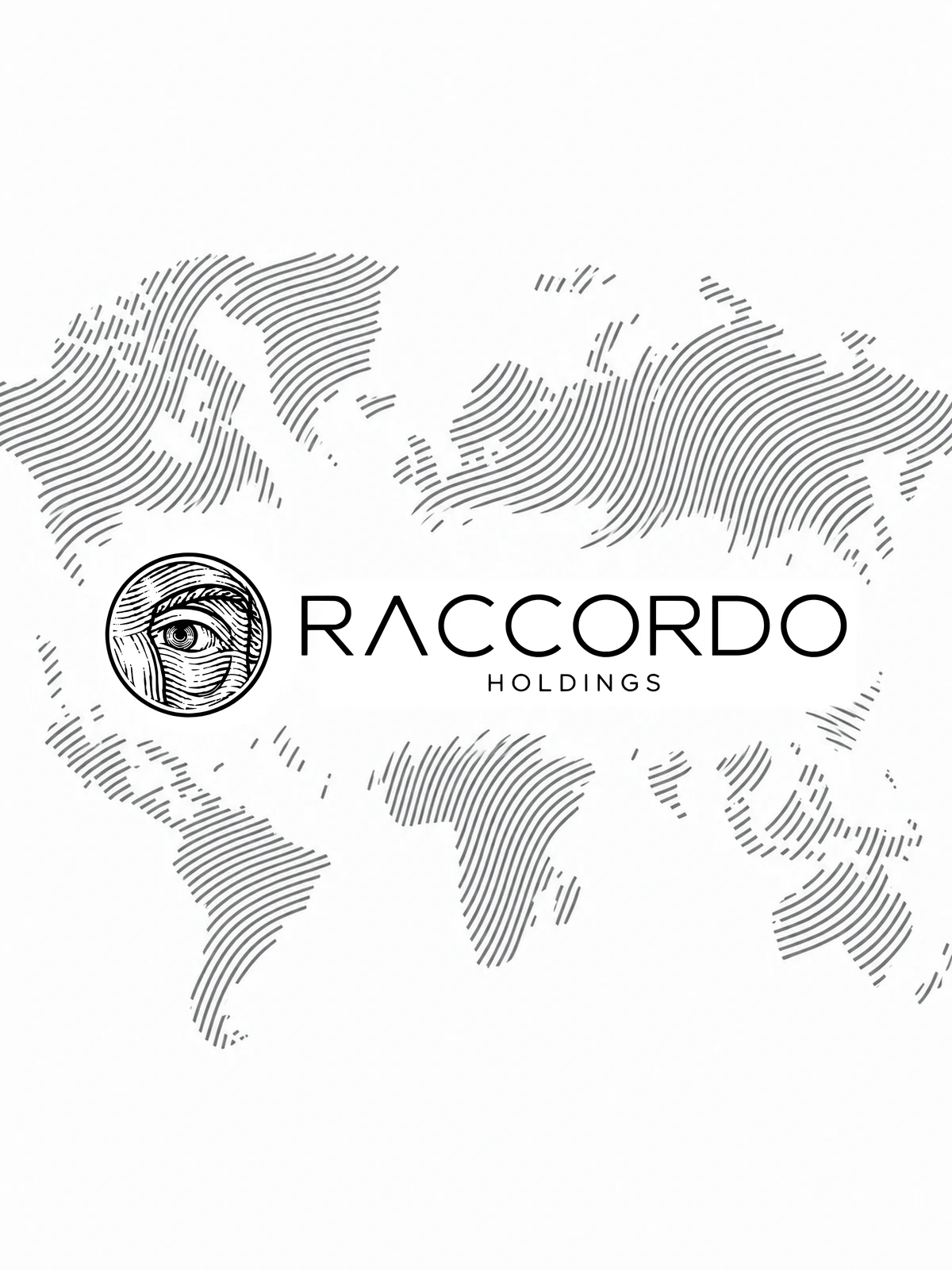 Raccordo Holdings set within the lines of an engraved world map